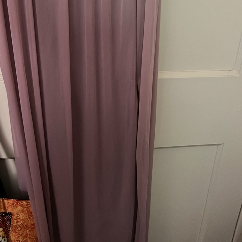 NWT david's bridal quartz v neck mesh gown with slit size: 14 - Picture 2 of 8